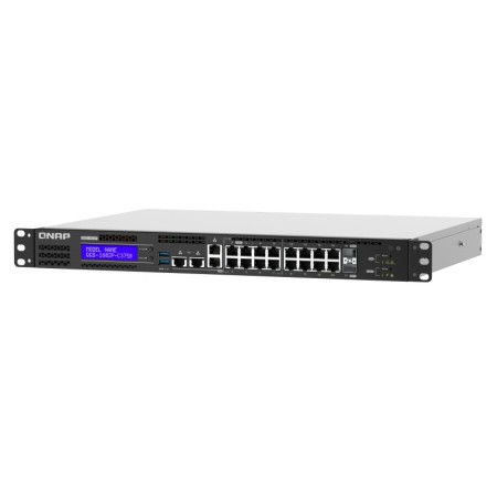 QNAP QGD-1602 Zarządzany L2 Gigabit Ethernet (10/100/1000) 1U Czarny, Szary