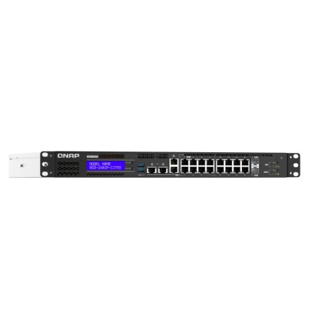 QNAP QGD-1602P Zarządzany L2 2.5G Ethernet (100/1000/2500) Obsługa PoE Czarny, Szary