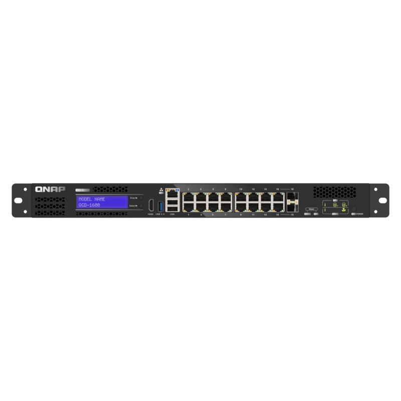 QNAP QGD-1600 Zarządzany Gigabit Ethernet (10/100/1000) 1U Czarny, Szary