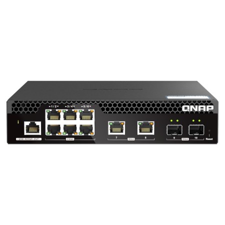 QNAP QSW-M2106R-2S2T łącza sieciowe Zarządzany L2 10G Ethernet (100/1000/10000) 1U Czarny