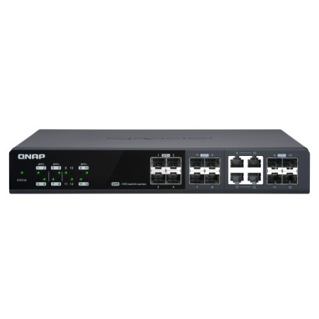 QNAP QSW-M1204-4C łącza sieciowe Zarządzany 10G Ethernet (100/1000/10000) Czarny