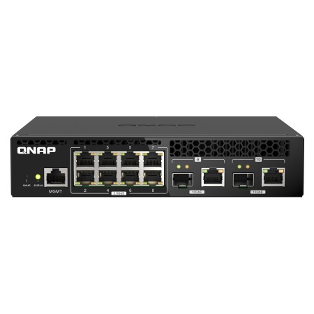 QNAP QSW-M2108R-2C łącza sieciowe Zarządzany L2 2.5G Ethernet (100/1000/2500) Obsługa PoE Czarny