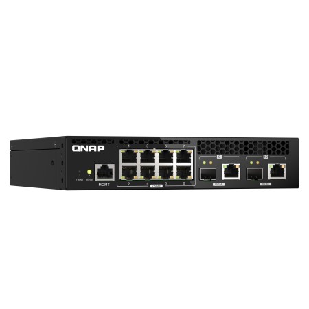 QNAP QSW-M2108R-2C łącza sieciowe Zarządzany L2 2.5G Ethernet (100/1000/2500) Obsługa PoE Czarny