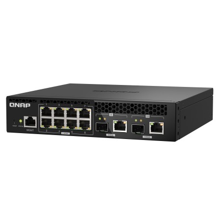 QNAP QSW-M2108R-2C łącza sieciowe Zarządzany L2 2.5G Ethernet (100/1000/2500) Obsługa PoE Czarny