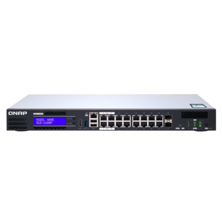 QNAP QGD-1600P Zarządzany Gigabit Ethernet (10/100/1000) Obsługa PoE 1U Czarny, Szary