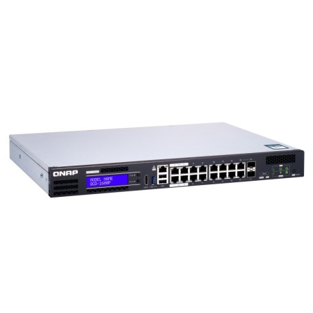 QNAP QGD-1600P Zarządzany Gigabit Ethernet (10/100/1000) Obsługa PoE 1U Czarny, Szary